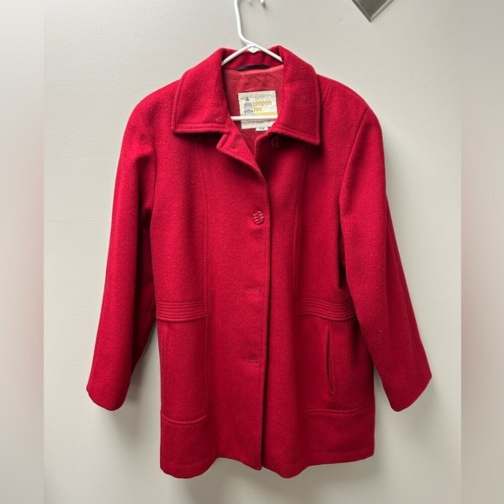 London Fog Red Wool-Blend Coat
